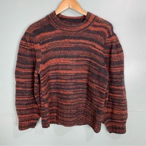 Veronica Beard Lumina Wool Blend Crewneck Pullover Sweater Orange Sz L.
